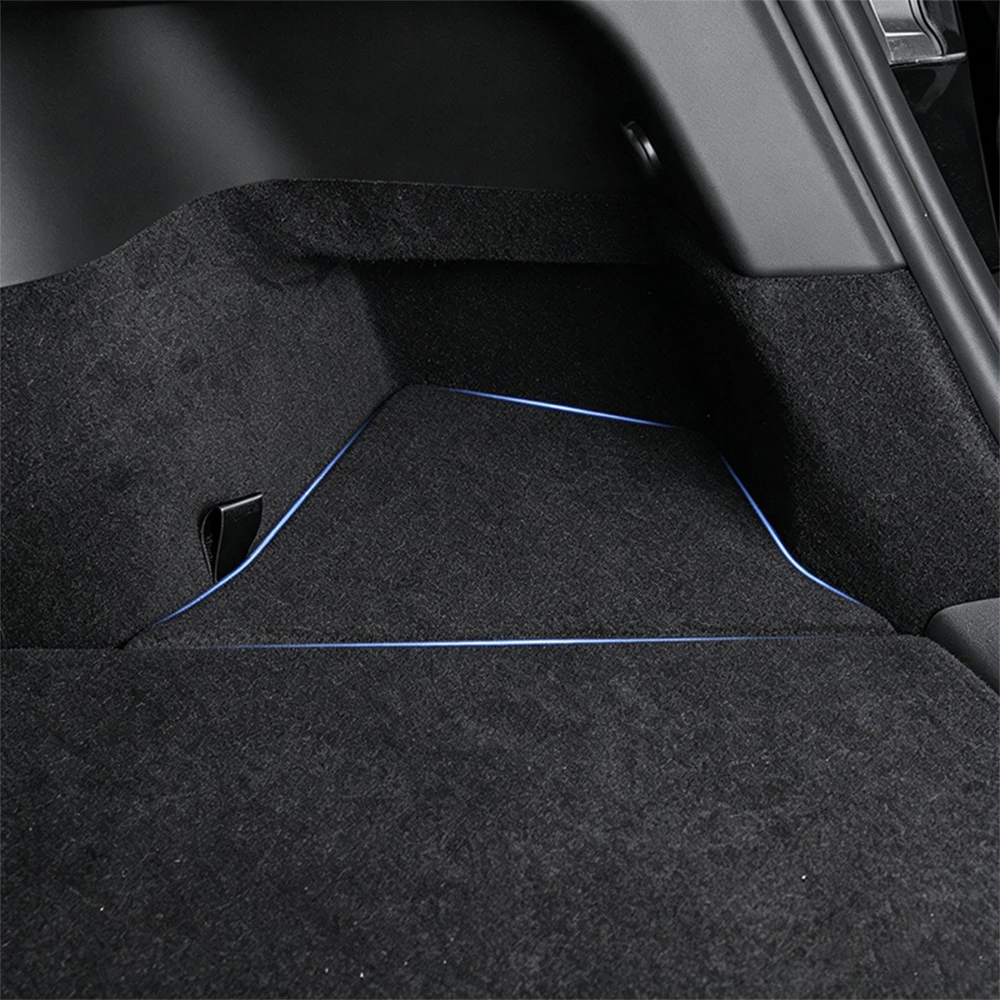 For Tesla Model Y 2021-2024 Trunk Storage Bins Rear Trunk Organizer TPE Waterproof Trunk Storage Bins Side Box with Accessories