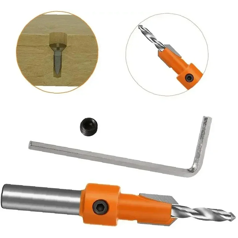 High Speed Steel Countersink Drill Bit Set, Damaged Screw Bolt Extractor, Multifunctional Wood Milling Woodworking Tool