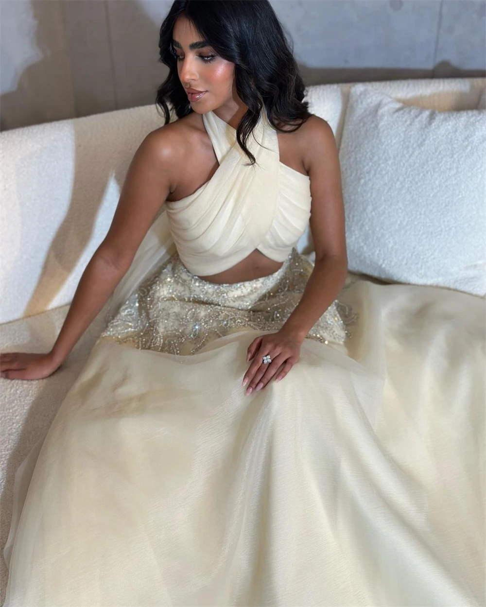 Prom Dresses High Quality Halter Ball Gown Cocktail Sequin Chiffon Occasion Evening birthday dress for women luxury 2023