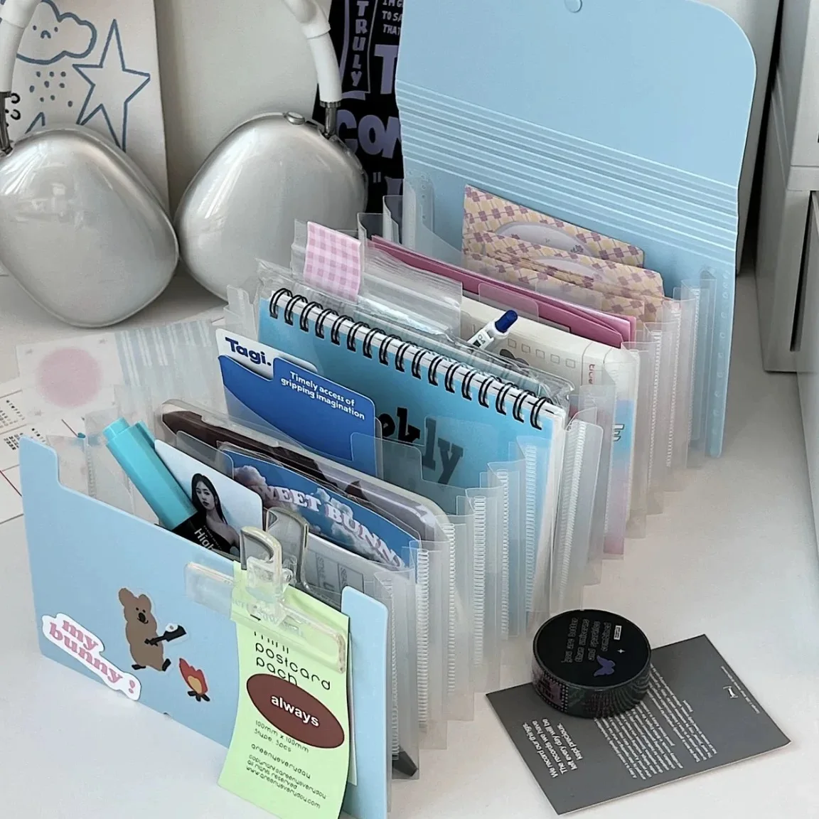 MINKYS 12 Layers Stickers Bills Cards Collect Storage Folder Book Cards Organizer Storage Book With Free Decorative Sticker