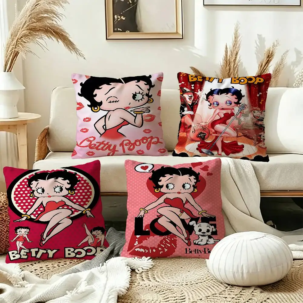 Pretty Cartoon B-Betty B-boop Cushion Cover Inches Farmhouse Decor Home Throw Pillow Covers for Couch Decorations