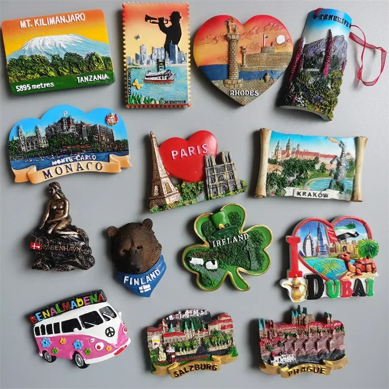 Nevera de recuerdo turístico, Maggnet, decoración del hogar, Alemania, Italia, Bulgaria, París, Tanzana, Dinamarca, España, Grecia, Prague, Monaco, Dubái, Polonia