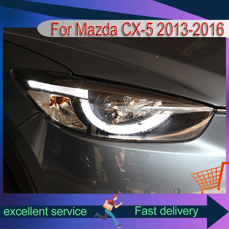 Car Styling for Mazda CX-5 CX5 2013-2016 Modified Full LED DRL Head Lights Ultra Bright Headlight Turn Signal Tools Accessories