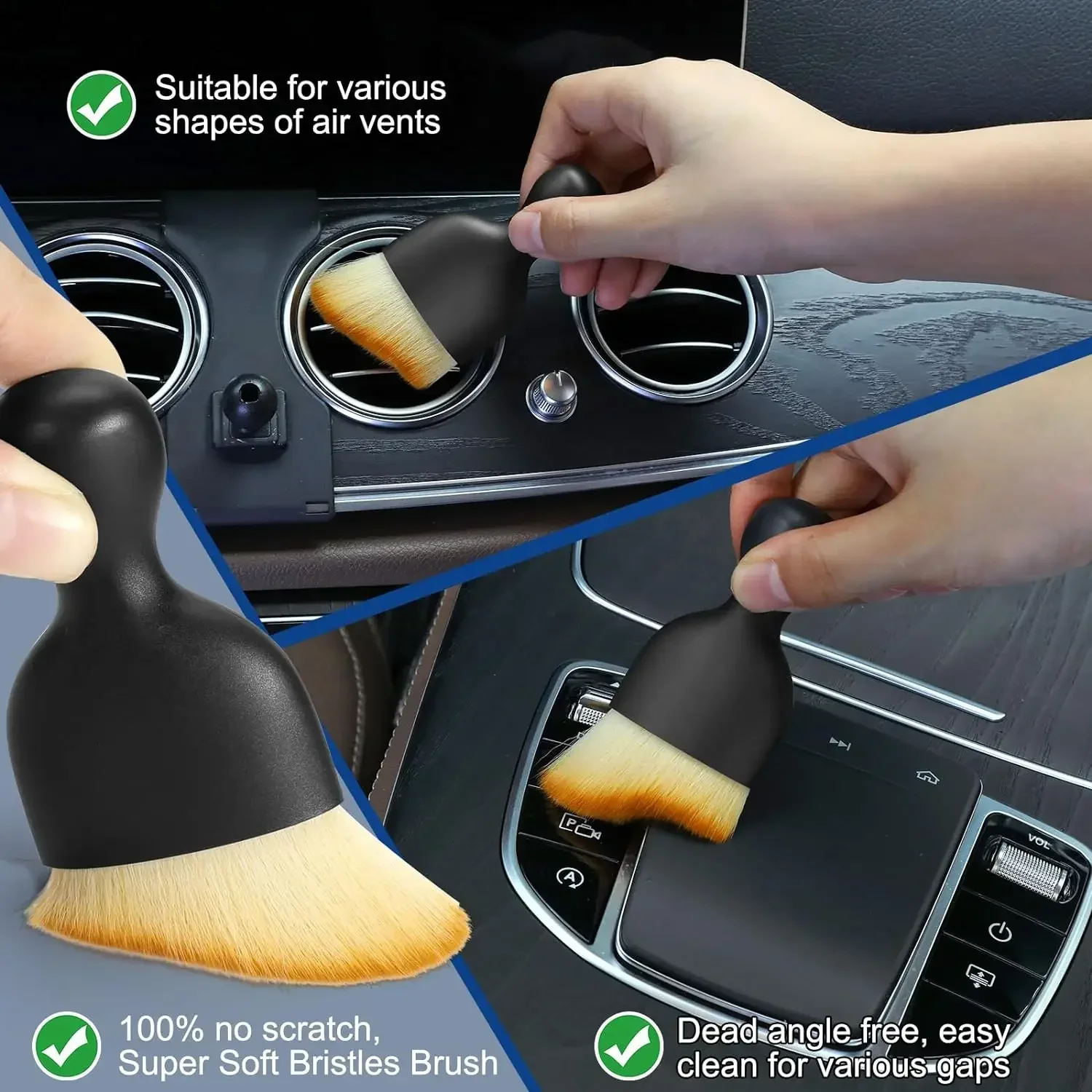 6pcs Car Wash Brush Detail Small Automotive Interior Cleaning Tools Air Conditioner Air Outlet Cleaning Brush Auto Wheel Brush