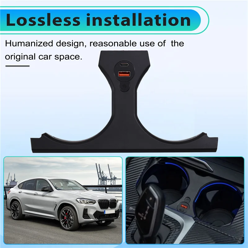 AASS-11 اللون المحيطة ضوء لسيارات BMW X3 X4 IX3 G01 G02 X3M X4M سيارة حامل الكأس أضواء الديكور داخلي كوب ماء مصباح