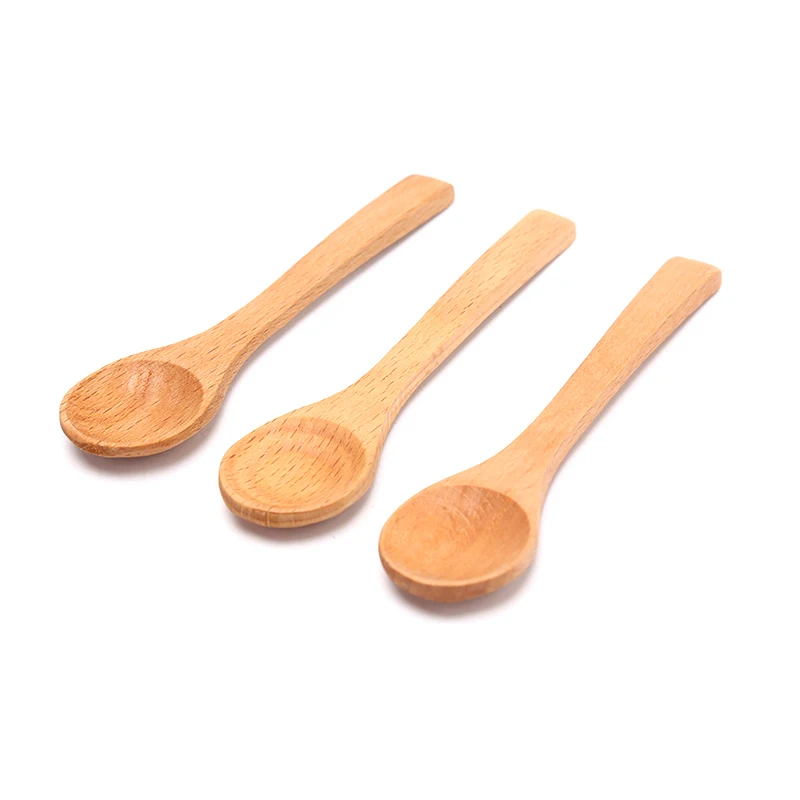 Cuchara redonda de madera de bambú para sopa, té, café, sal, utensilios de cocina, cubiertos, 1 unidad