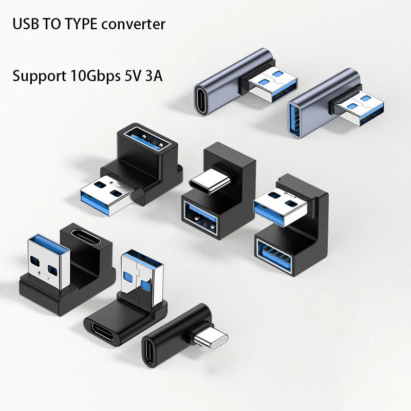 

USB Type-c to usb Elbow U-type Adapter For Notebook Computer 10Gbps Phone OTG U-disk Transmission 5V 3A