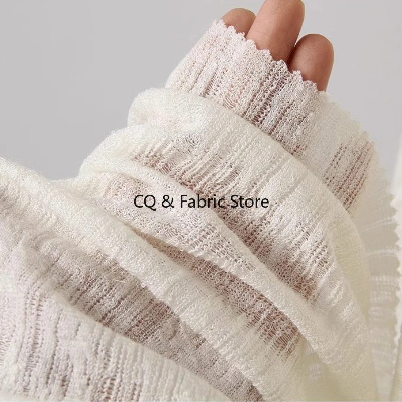 Soft Bamboo Yarn Woven Texture Elastic Knitted Wool Fabric Sewing Clothing Designer Fabric Tissu