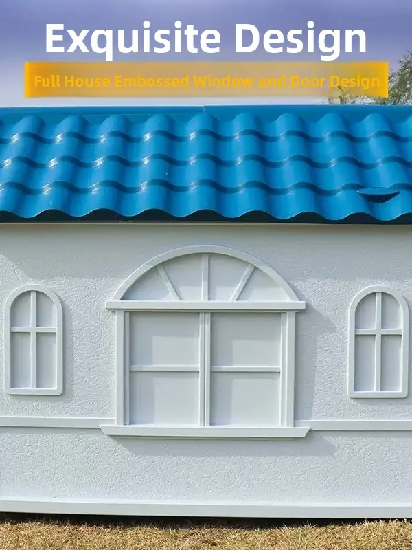Rumah Anjing Plastik Outdoor Desain Baru Anti Musim Dingin Kandang Pedesaan Villa Kecil Kennel Anjing untuk Semua Musim Tahan Air