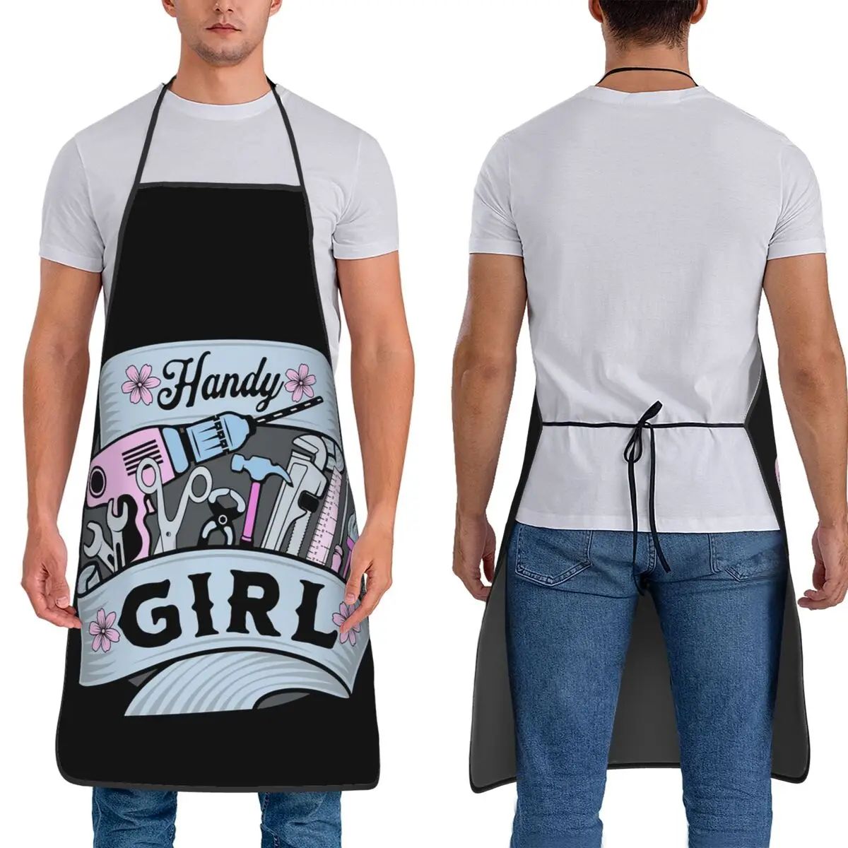 

Handygirl-фартук Handywoman, фартук для шеф-повара, кулинарии, кухни, нагрудник без рукавов, кухонный сарафан для уборки для женщин и мужчин, садоводства