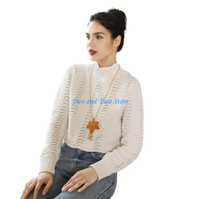 

HX6F Woven Maple Leaf Sweater Chain Keychain Bag Charm Pendant Thanksgiving Necklace