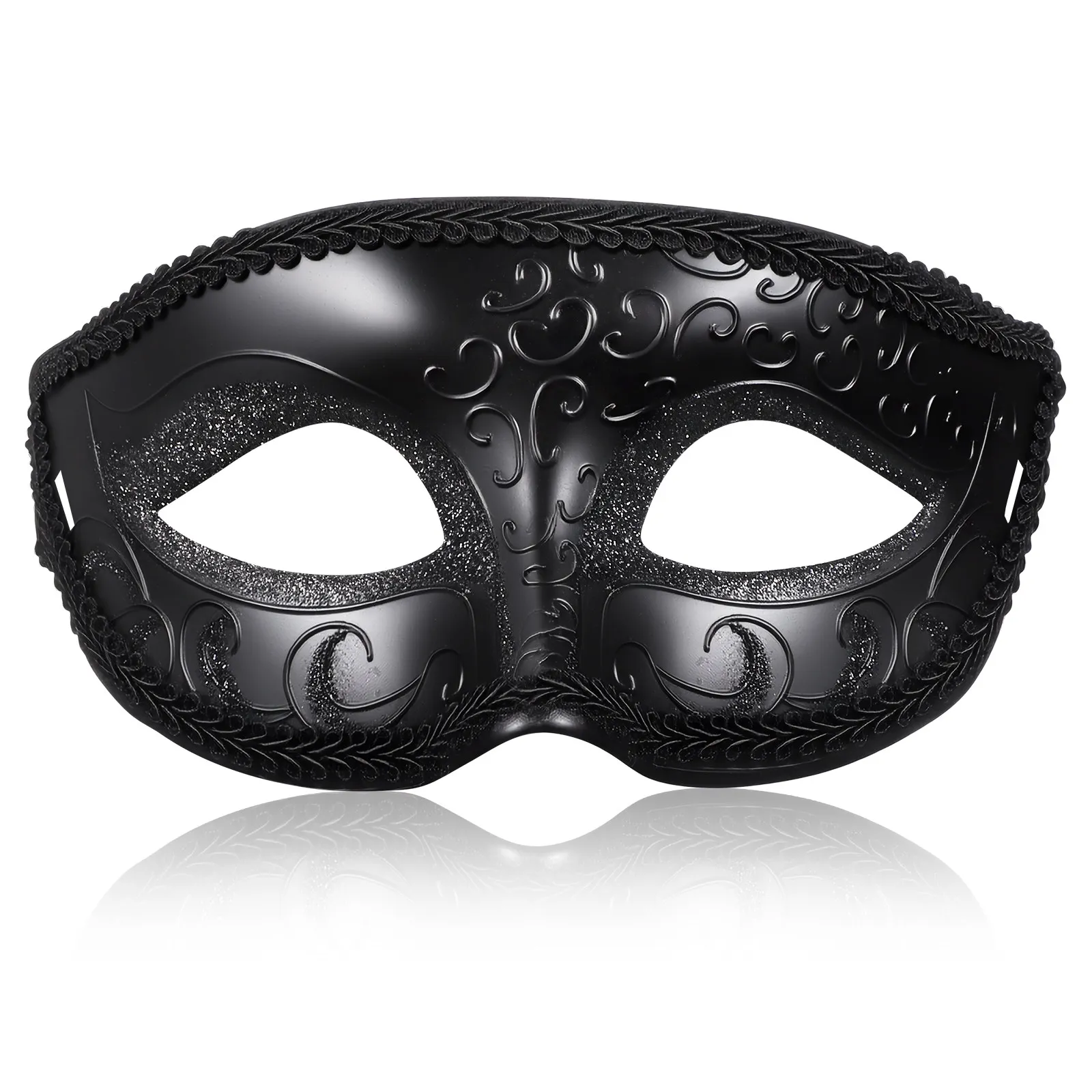 Masquerade Mask Sexy Retro Delicate Pattern Lightweight Stable Plastic for Halloween Festival Ball Costume Party Accessory