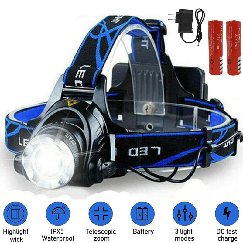 

C2 Head Led Light Super Bright Led Headlamp Usb Rechargeable Headlight Flashlight Torch Ultra Powerful Camping Fishing Goods