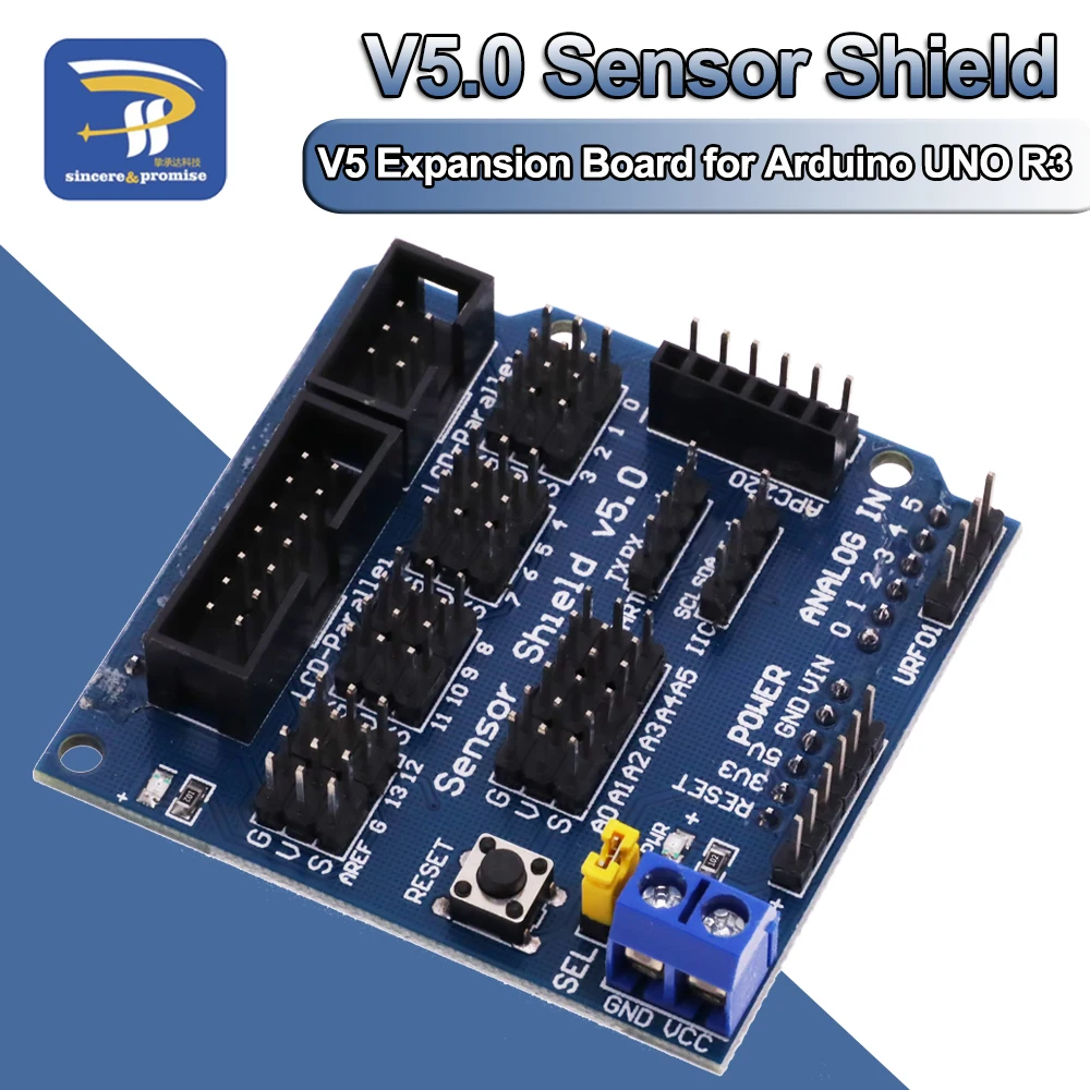 Sensor Shield V5.0 Expansion Board UNO MEGA R3 V5 for Arduino Electronic Building Blocks of Robot parts