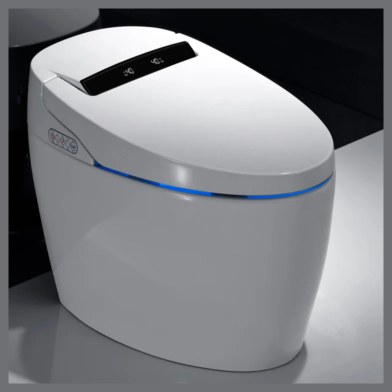 

Hotel Home Bathroom Elongated White One Piece Intelligent P Trap WC Toilets Smart Toilet