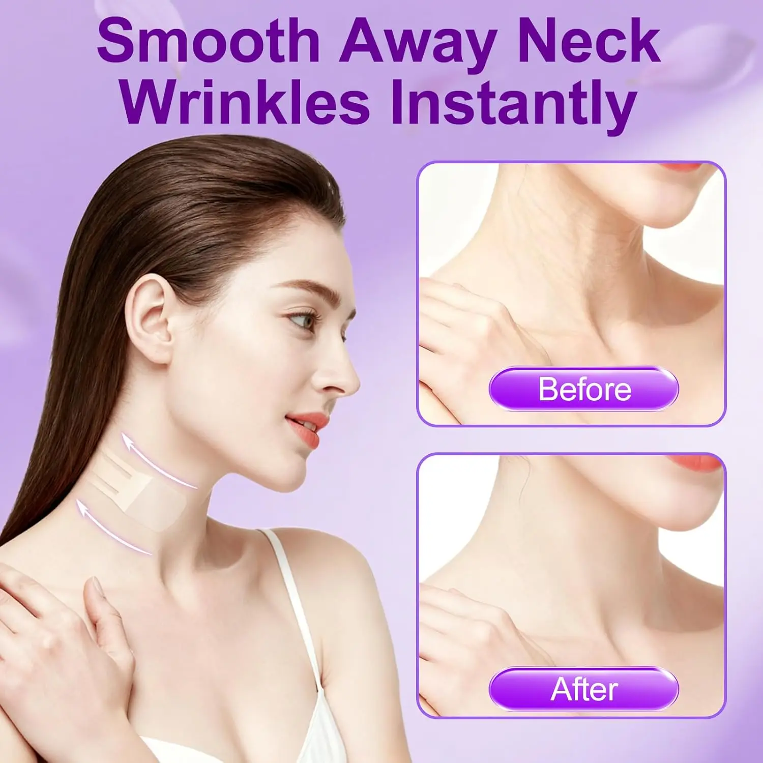 Neck Tape Lifting Invisible,Neck Lift Tape,Neck Wrinkle Patches,Face Lift Tapes for Tightening Sagging Skin Double Chin Wrinkles image 5