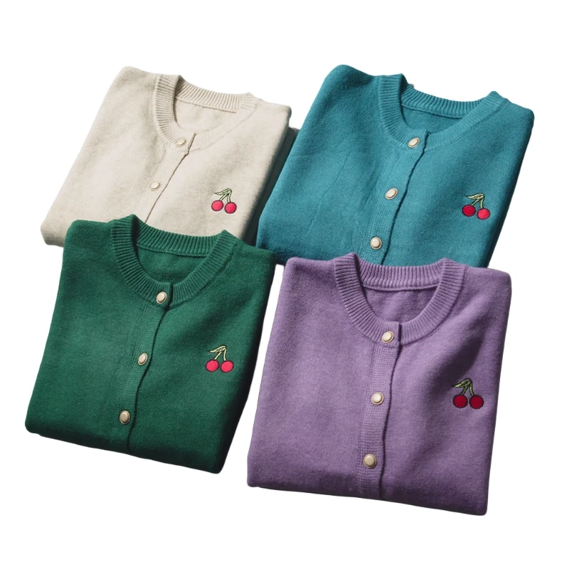 

Casual Camere Knitted Sweater round Ne Open Cardigan Cute Leisure Coat Simple Ele Quali Tailor-made Goat ...