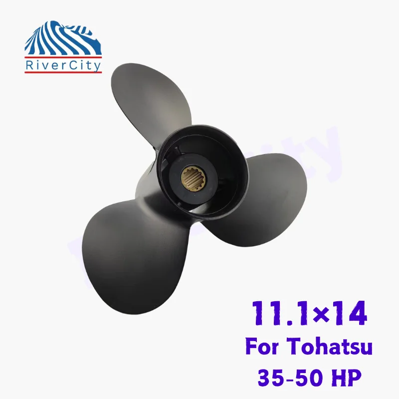 

Outboard Propeller 11.1×14 for Tohatsu 35 HP 40 HP 50 HP Boat Motor Aluminum Alloy 3 Blade 13 Spline Marine Engine Part