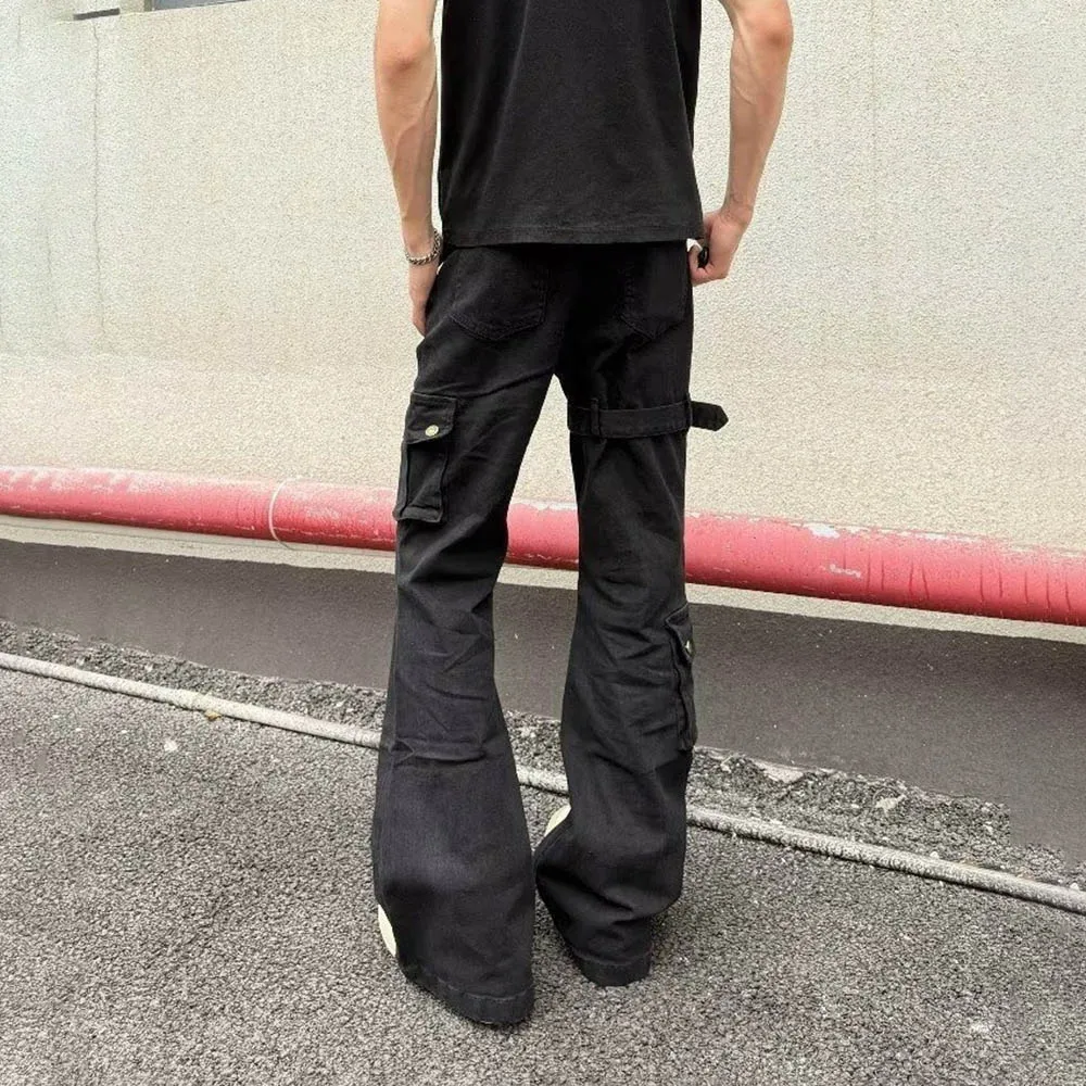 صيف جديد الرجال بلون مستقيم الجينز الأمريكية الرجعية موضة الاتجاه شارع العليا الهيب هوب فضفاض تنفس الرجال قيعان #2