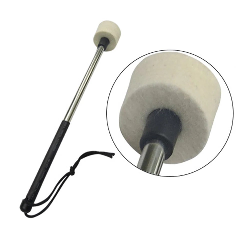

High Quality Drum Mallet Wool Felt Impact Head Stainless Steel Handle Snare Drumstick Comfortable Feel