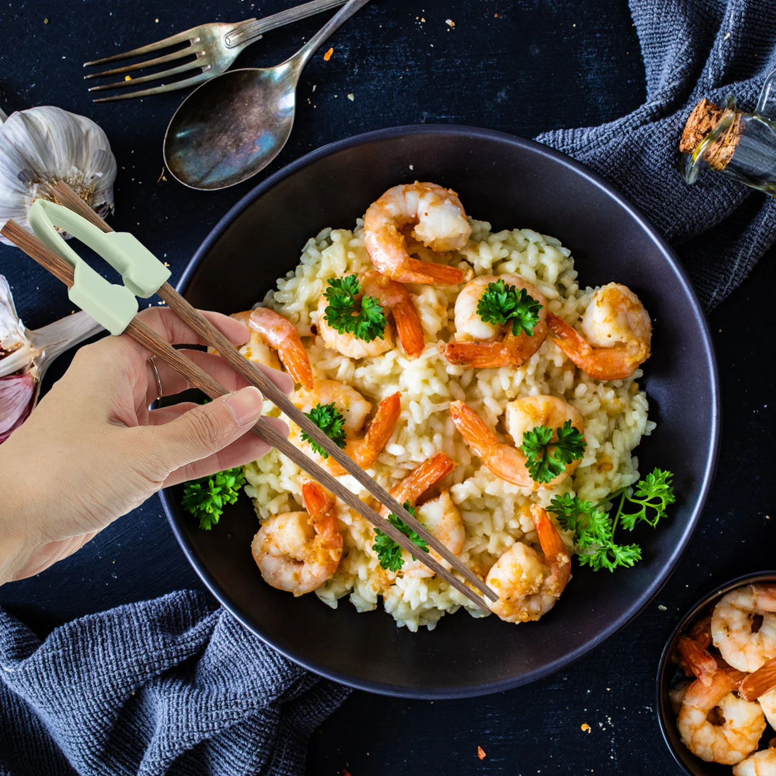 

1 комплект многоразовых тренировочных палочек для еды для пожилых и начинающих, нескользящие, для обучения, портативные, можно мыть в посудомоечной машине