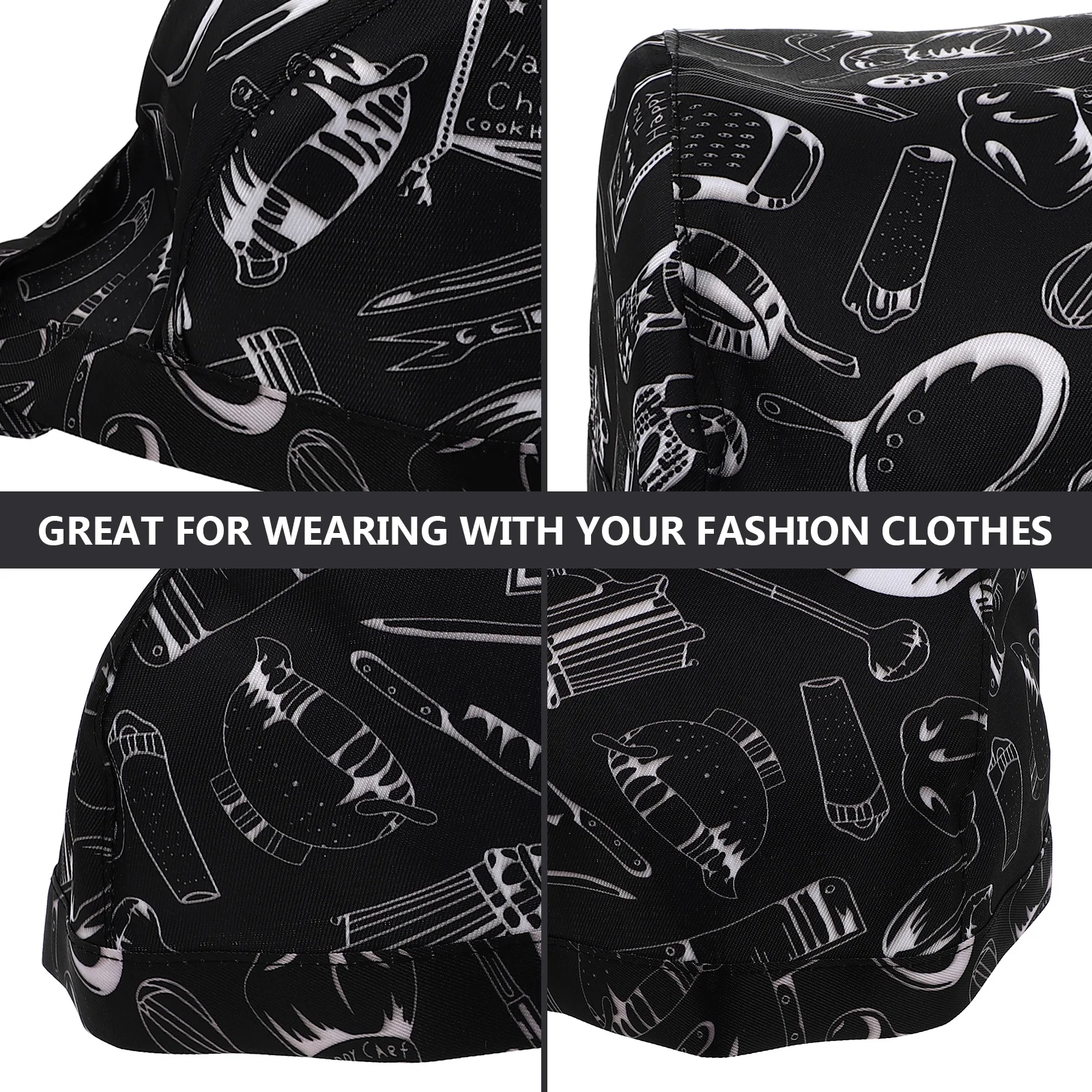 

3pcs Chef Adjustable Ribbon Turbano For Kitchen Cooking Uniform Catering Server Bbq Working Hats Restaurant Hats