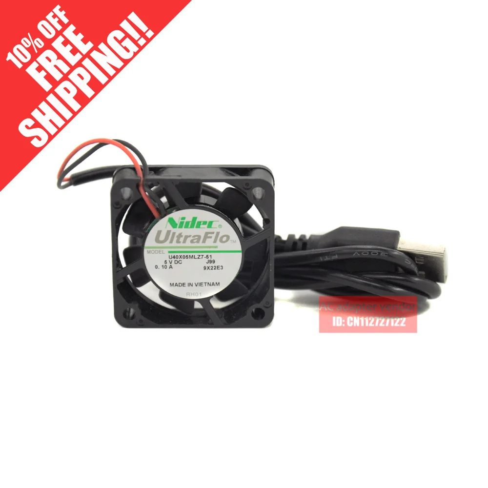 

новый U40X05ML27-51 Nidec 4 см бесшумный охлаждающий вентилятор 4010 5 В USB