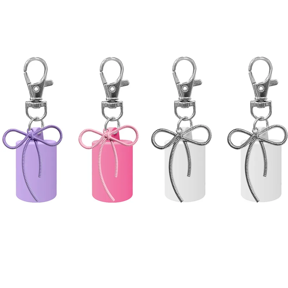 

4PACK Silicone Lip Gloss Holder Portable with Keyring Lipgloss Case Flexible Colorful for Summer Fridays/LANGIGE