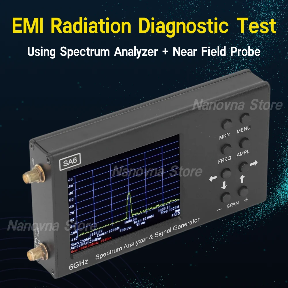 Nanovna HT08 EMI EMC Near Field Probe Kit 9KHz-7GHz Work on Receivers SA6 Analyzer Preamplifiers RE CE Test Locate Interference