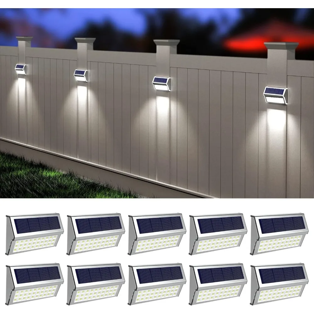 Luzes solares ao ar livre, 30 luzes LED, 10 Piece Set Outdoor Waterproof Solar Lights, Luzes do pátio