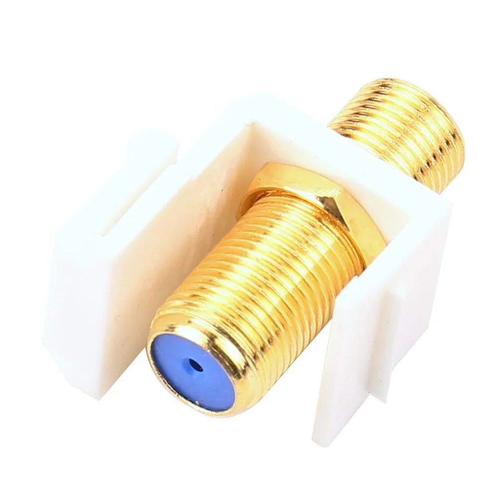 10-Pack RG6 Keystone Jack Insert, Coaxial Cable Connector F-Type RG6 Keystone Connectors for Wall Plate and Patch Panel