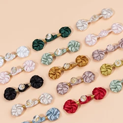 2pcs Beaded Chinese Frog Closure Buttons Knot Fastener Sewing Handmade Craft