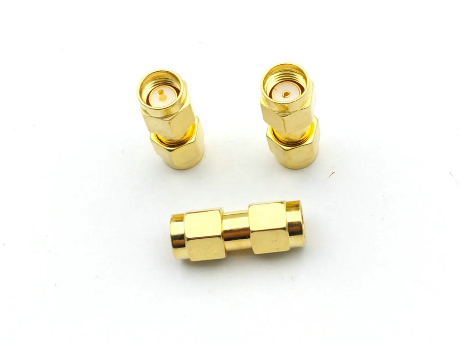 50 Pcs Emas SMA PLUG MALE To Rp SMA Plug Jack Lurus Konektor Adaptor