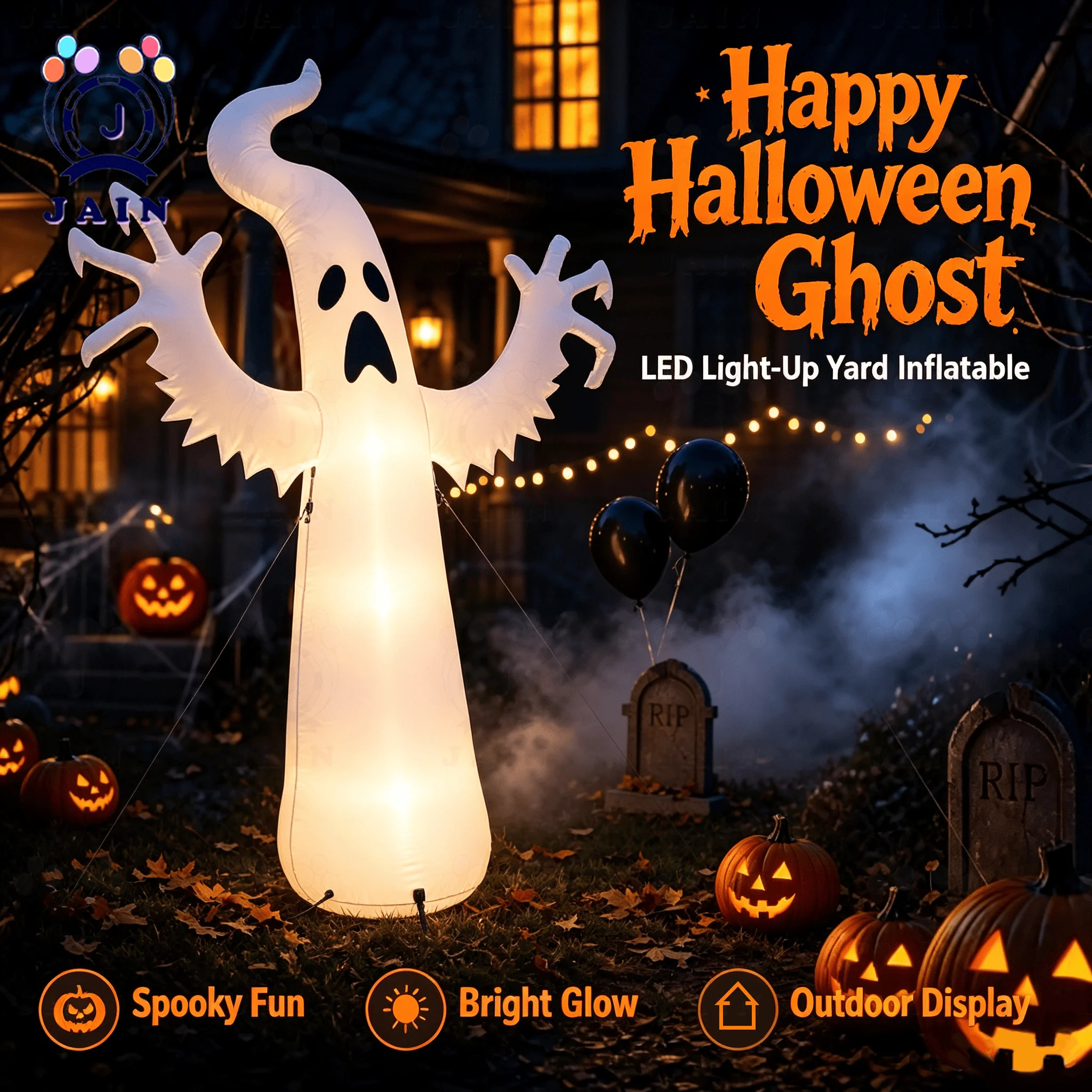 Lighting Decoration Stand - 6FT Cadılar Bayramı Temalı, Hava ile