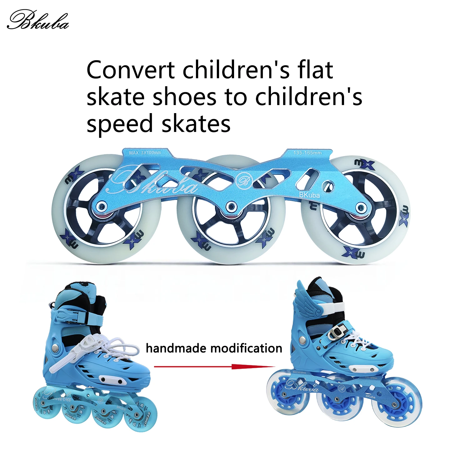 

3x100mm Three-Wheel Inline Skate Frame CNC Aluminum Alloy Racing Baseplate for Kids Inline Skates