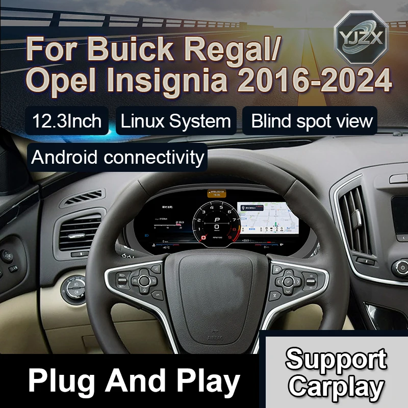 

Автомобильные аксессуары ForOpel Insignia 2016-2024 12,3-дюймовый цифровой спидометр, ЖК-дисплей, приборная панель с обновлением приборной панели автомобиля Carplay