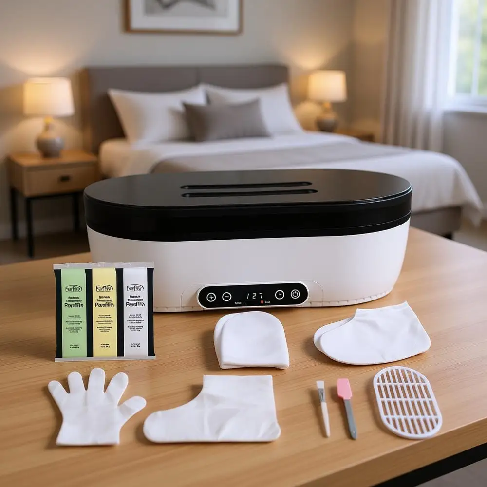 

Универсальный цифровой набор для восковой депиляции, включает 3 фунта. Воск, термоперчатки и накладки для обуви, 100 вкладышей и аксессуаров