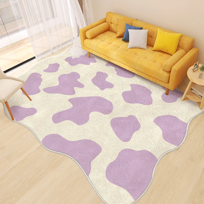 Tapis à motif de lait pour salon, tapis simple Everakroom, tapis doux de grande surface pour chambre à coucher, balcon non ald, porte de porche, polymères