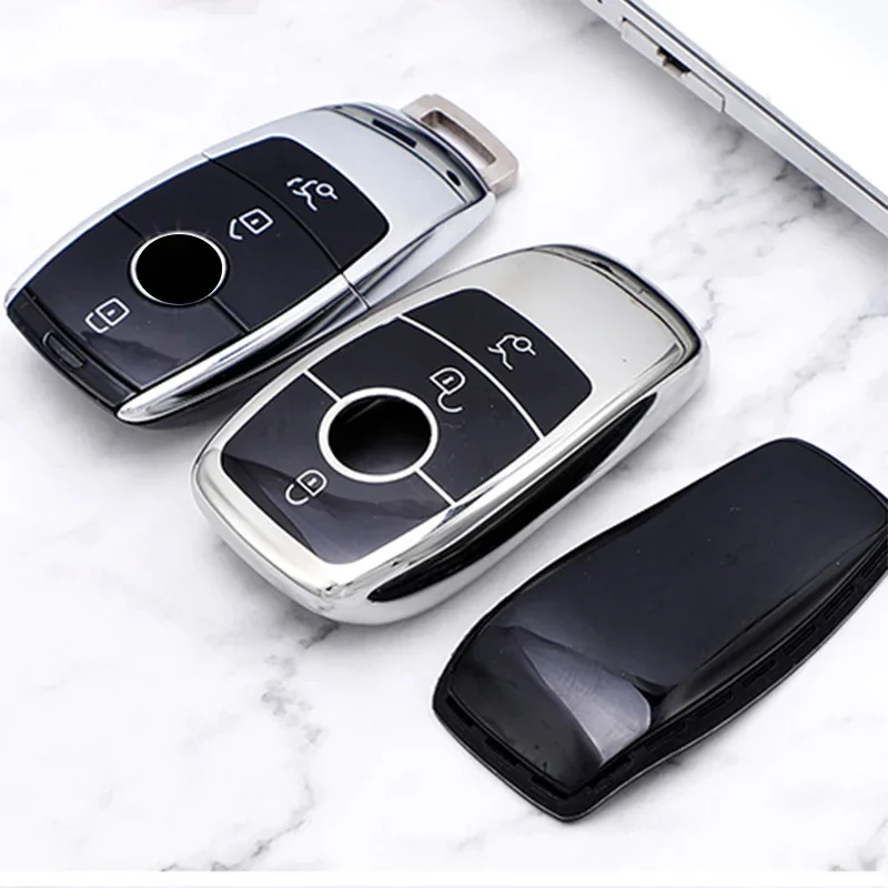 For Mercedes Benz A C E S G Class GLC CLA CLE W205 W213 W222 X167 W177 Car Smart 3/4 Button Key Cover Case Bag Fob Shell Holder