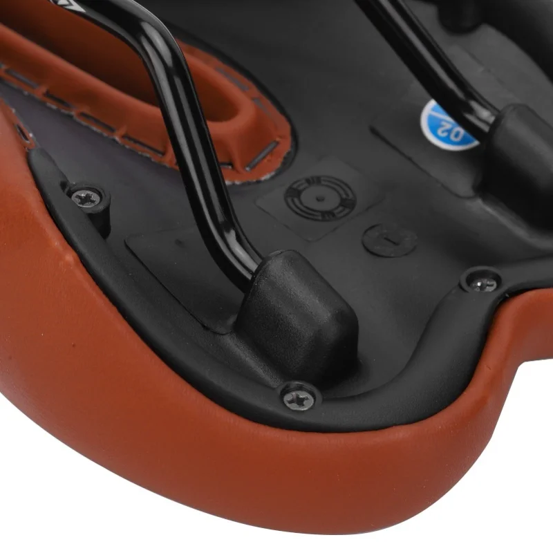 سرج الدراجة الجبلية، مقعد دراجة مجوف سميك، وسادة ناعمة مقاومة للصدمات لركوب الدراجات (بني) #2