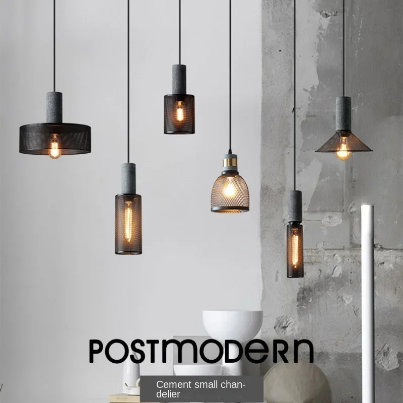 

American style rural retro industrial style cement chandelier coffee shop bar LED light restaurant bar loft log light