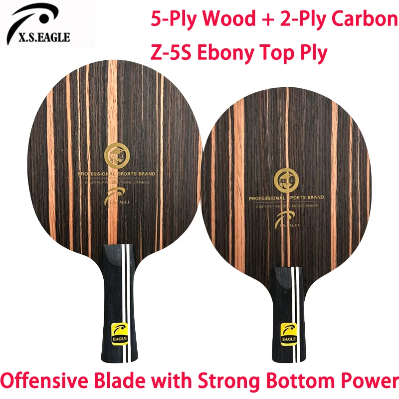 

EAGLE-Z-5S Offensive Type Table Tennis Rackets 5 Wood 2 Carbon Table Tennis Bottom Blade Ebony Ping Pong Paddle FL/CS
