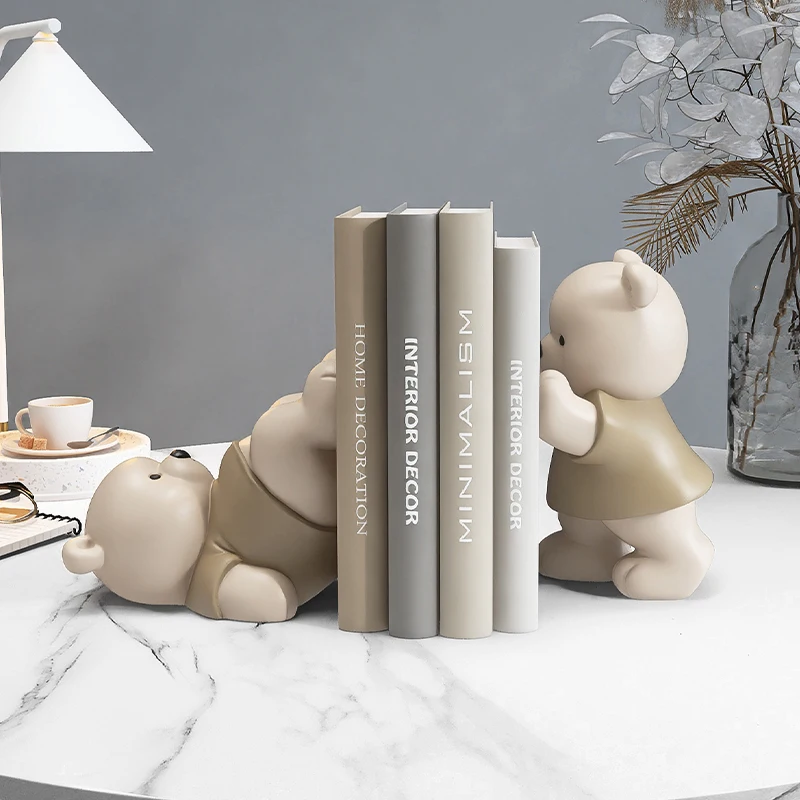 Estatueta De Fim Do Livro De Urso, Estilo Creme, Little Decorações, Sala De Estar, Corredor, Armário De Vinho, Estante, Decoração De Casa, Presente