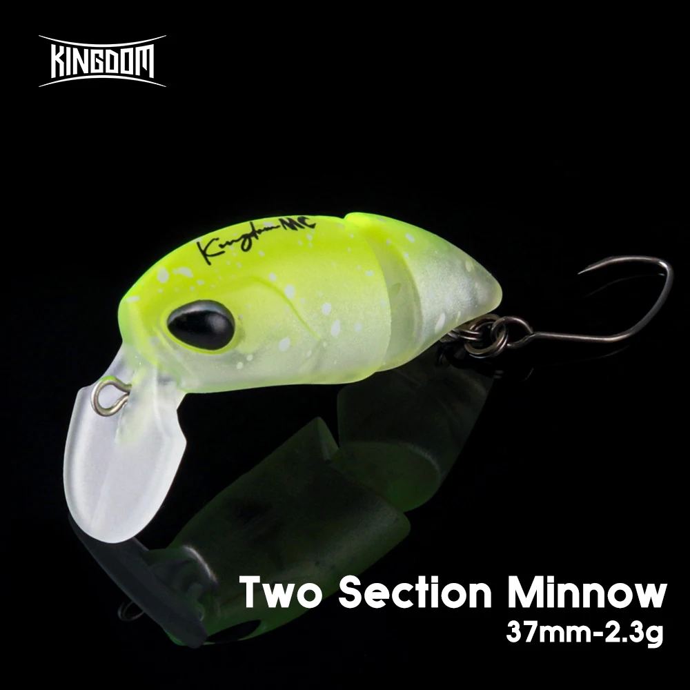 Kingdom 2 Section Minnow Lure 2.3g 37mm Floating S-shaped wo