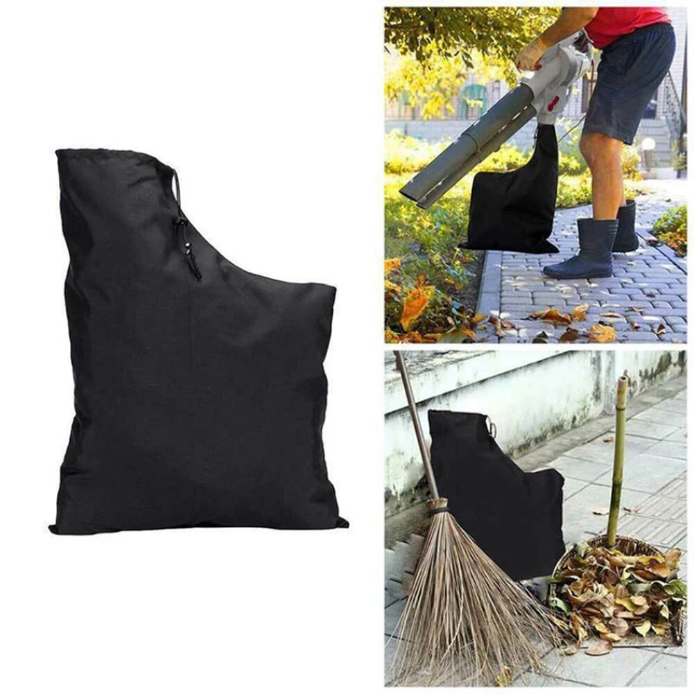 For Leaf Blower Vacuum Bag for Garden Lawn Yard Shredder Use - 420D Waterproof Black Collection Bag 60x45x35 cm