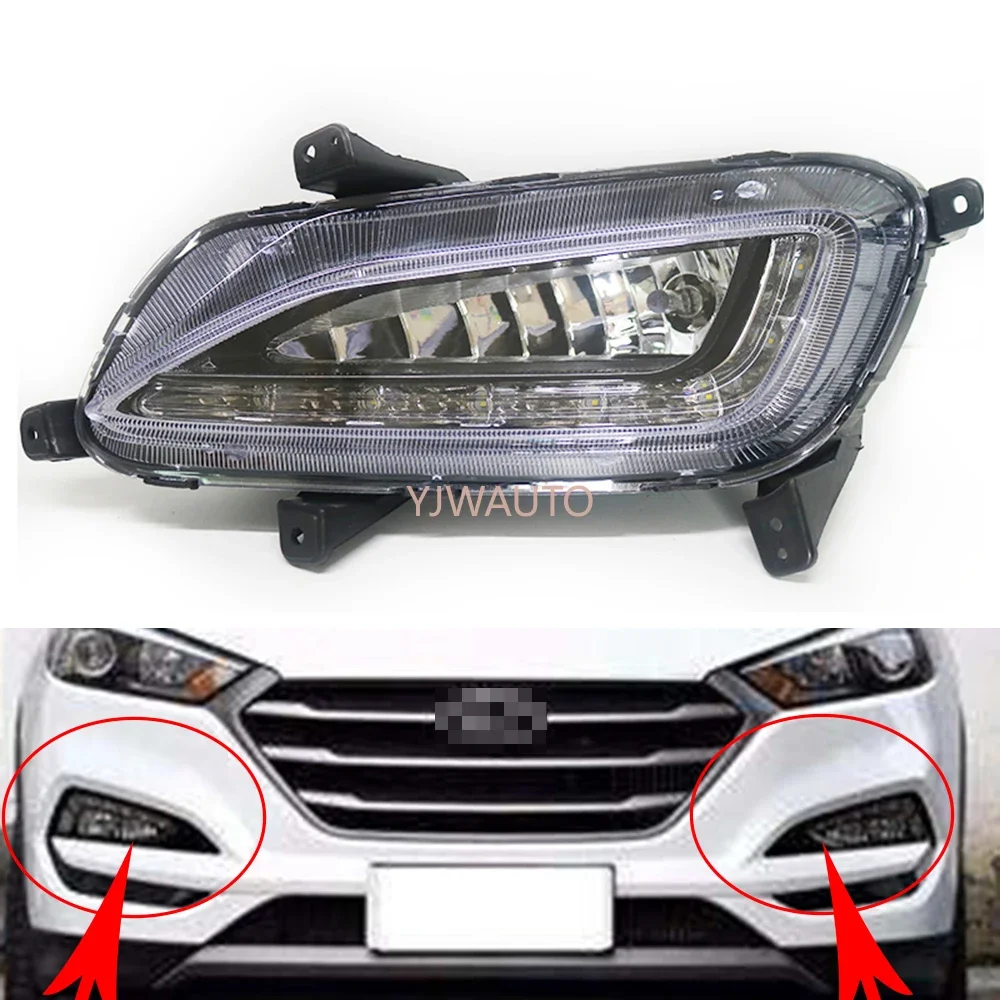 

Для Hyundai Tucson 2015 2016 2017 2018 противотуманные фары автомобиля противотуманные фары авто сигнальная лампа передний бампер решетка противотуманные фары в сборе