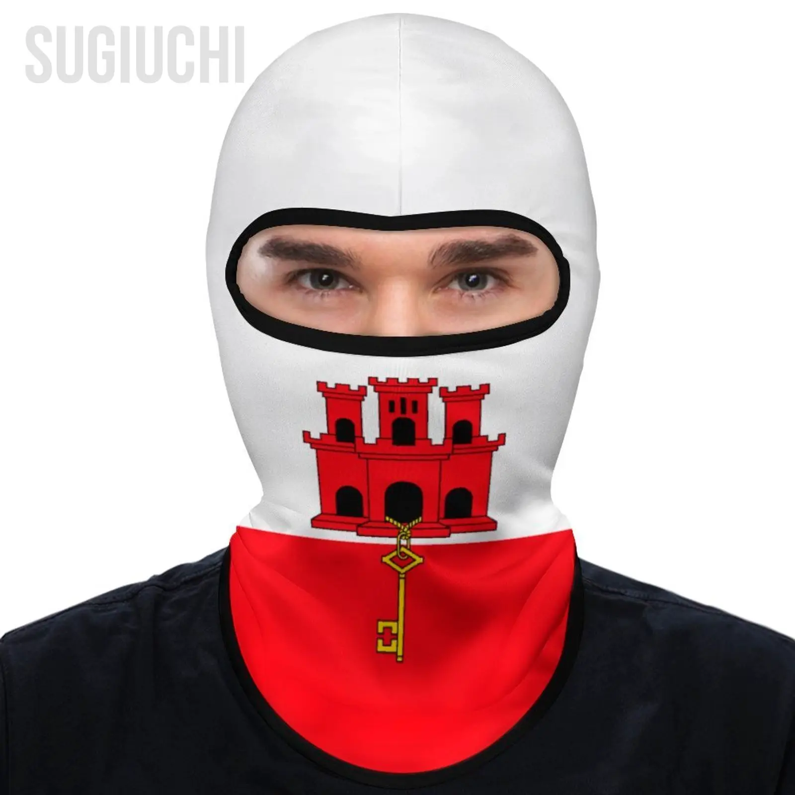 

Gibraltar Flag Outdoor Cool Sunscreen Motorcycle Face Mask Moto Biker Wind Cap Mask Stopper Windproof Bicycle Cycling Headgear