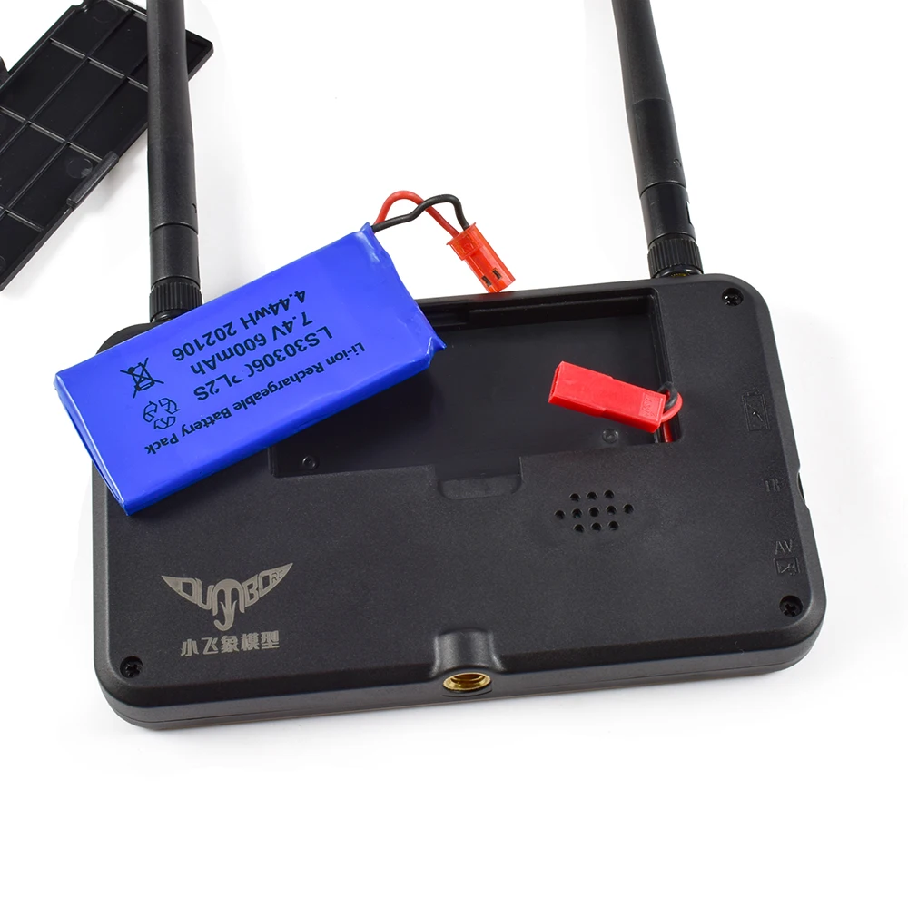 DUMBORC 4.3-inch FPV HD Display 5.8G Image Transmission Dual Antenna for RC Car Ship Drone
