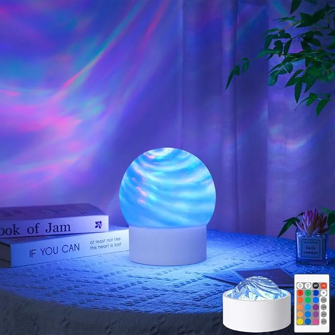 LED Night Light 16 Colors Aurora Starry Sky Projector Light with Remote Auto Rotate USB Powered for Living Room Study Bedroom