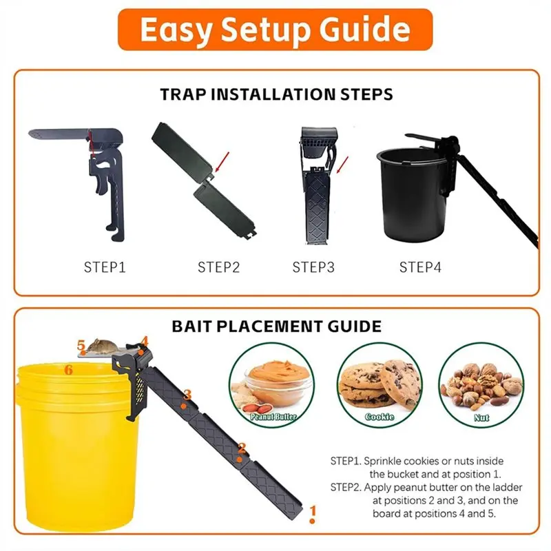 

【ПЛОШЕЧНАЯ ПРЕДЛОЖЕНИЕ】Бухта, ведро для мыши (4 шт.) Подходит для 5-галонной или более крупной многоразовой ловушки для крыс и мышей